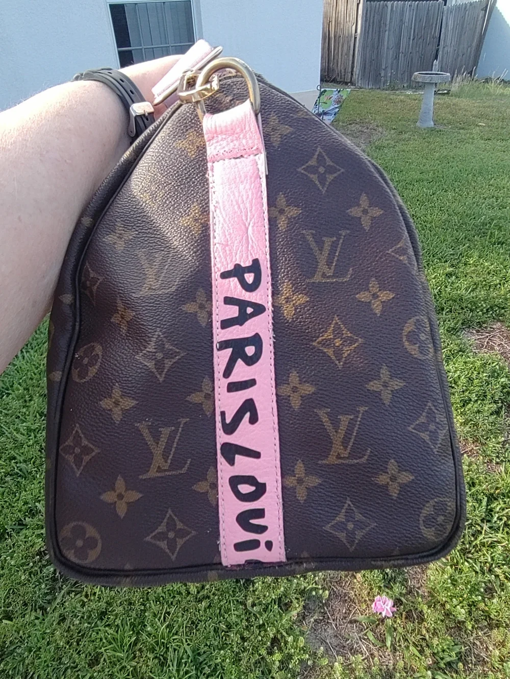 Louis Vuitton Speedy 35 Converted To Bandolier -Pink &Black - Picture 7 of 16